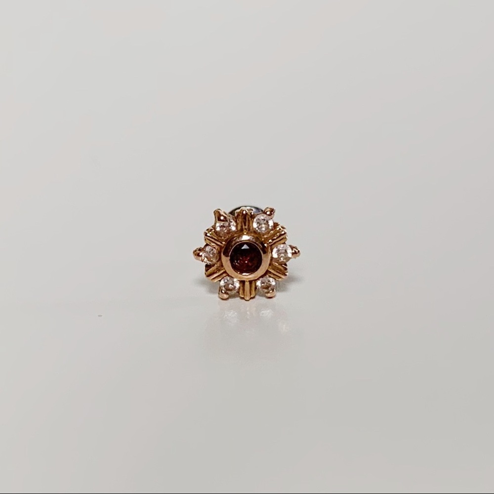 BVLA Rose Gold Cz Amethyst 18g threadless end